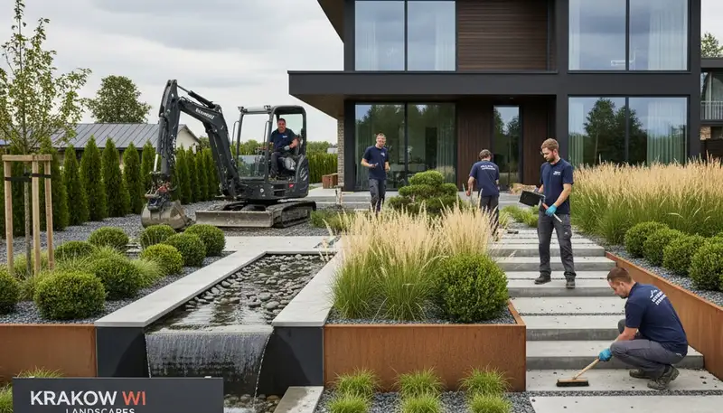 Landscaping team in Green Bay, WI providing professional lawn care and yard maintenance