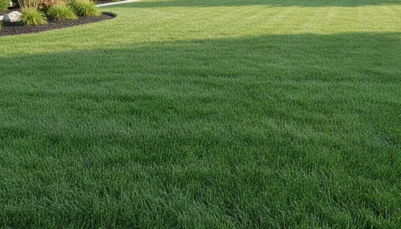 Lush, healthy residential lawn showing expert maintenance results by Chop Chop Landscaping in Green Bay WI